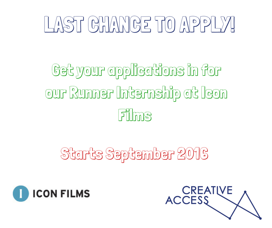 iconbristol's tweet photo. Deadline midnight TONIGHT for our #Paid #Runner #Internship - apply now! #WorkInTelly #BAME @BYEPUK @Creative_Youth https://t.co/zBuhtervUR