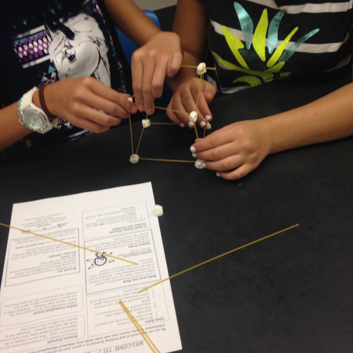 Brooks4Science's tweet photo. 7th graders compete in marshmallow tower challenge yesterday and lab safety today. . #wjhchat #lovingscience https://t.co/0G0FdILVoD