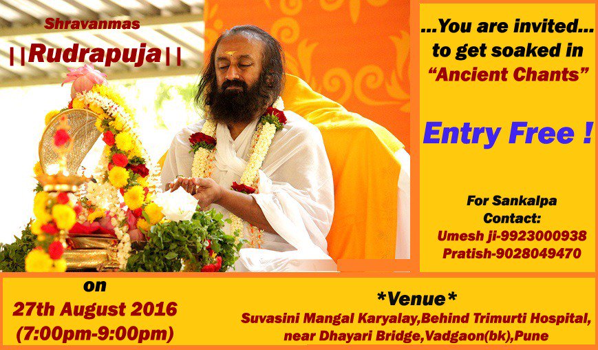 ajit3992's tweet photo. @aolsinhgadroad n team @saleelpu invites u for #Blissful #Rudrapooja #OpenForAll @vds_maha @Vaidicpujas @VDSPune https://t.co/dVXemPaE3C