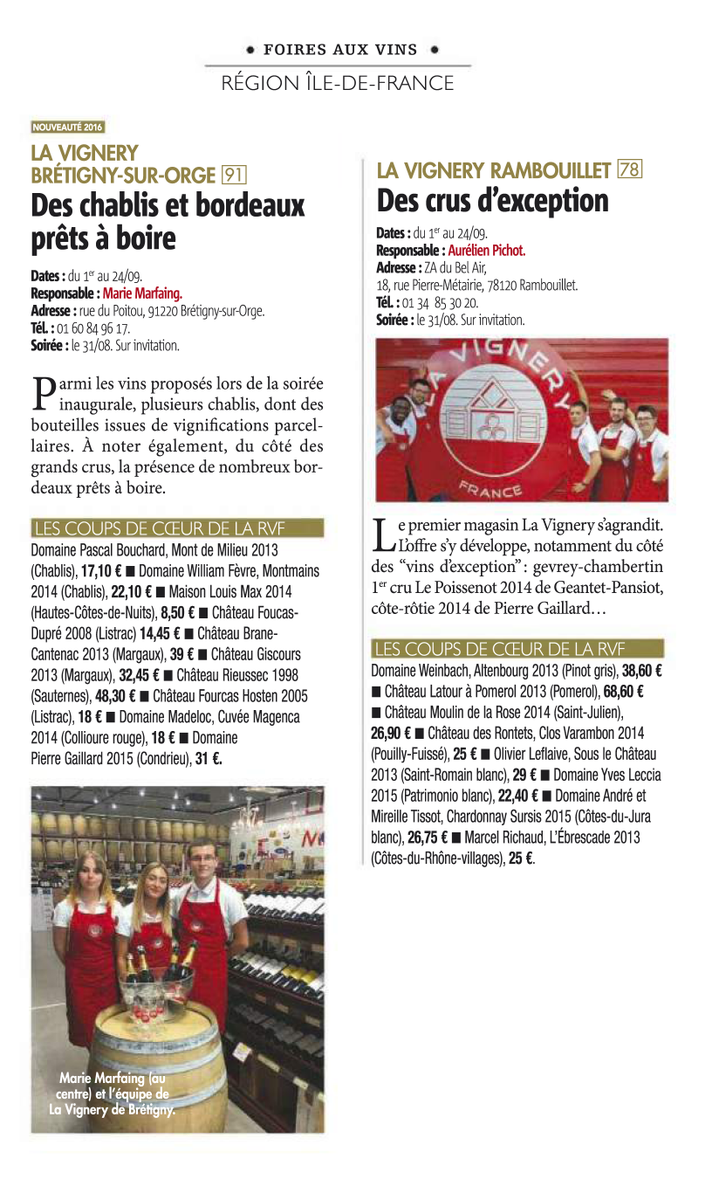 la_vignery's tweet photo. Super Article sur nous dans la @LaRVF_mag . Merci ! J-8 avant le début de notre Foire aux Vins ! https://t.co/h48Oc48FMZ