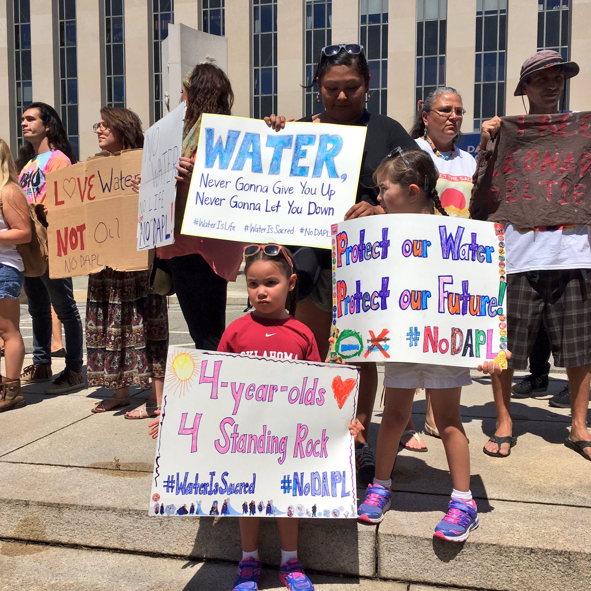 collinrees's tweet photo. Families from across the nation here in DC today to say #NoDAPL. Powerful. #RezpectOurWater #NoDakotaAccess https://t.co/KtOUrtwlJV