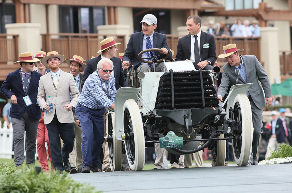 Great shot of our students <a href="/PebbleConcours/">PebbleBeachConcours</a> awarding 1901 Panhard our annual Historical Significance award