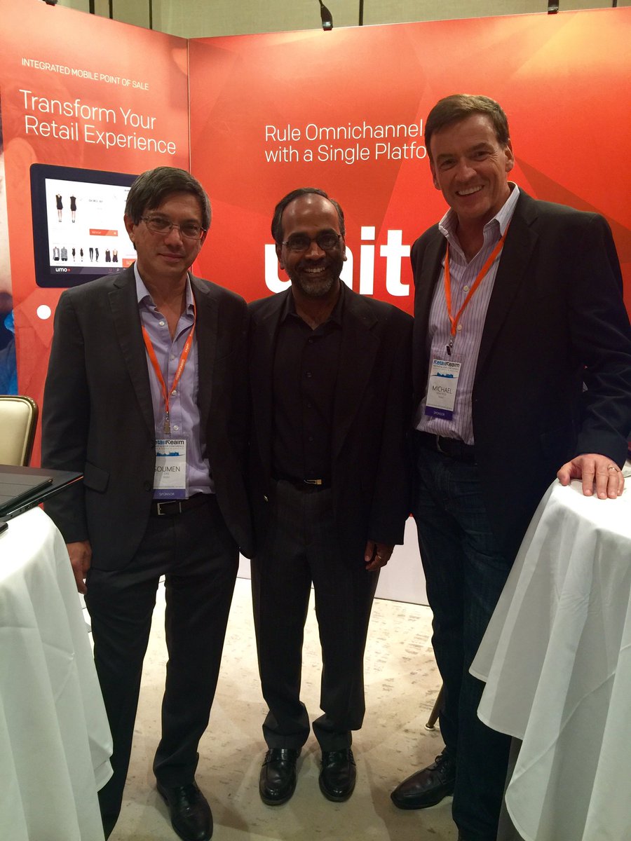shellymmorrison's tweet photo. #RRC16 @uniteucommerce Soumen, Michael &amp; @Microsoft Principal Group Program Manager Balaji! #Microsoft #retailrealm https://t.co/GEDH2I4gEe