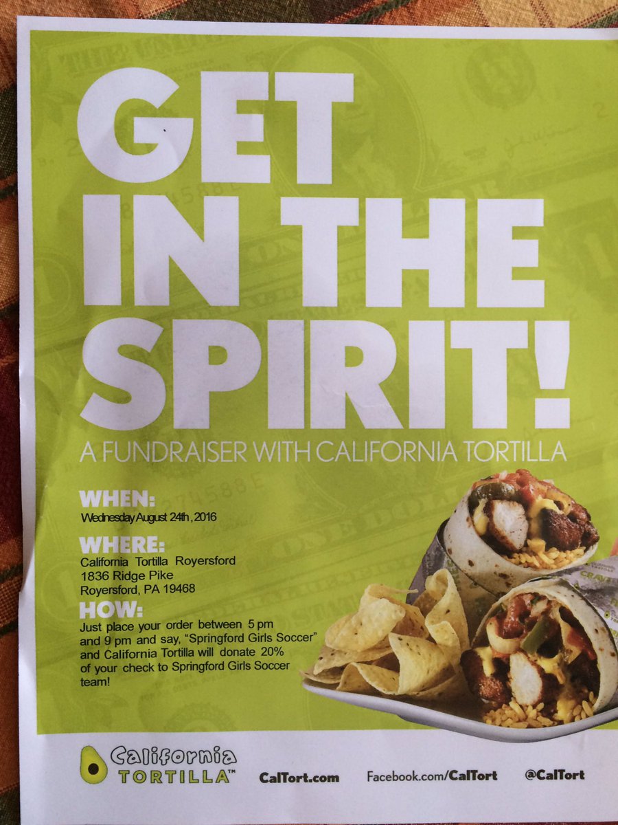 missy_moore99's tweet photo. come support SFGS tonight at cal tort from 5-9!! just say "springford girls soccer" when you order!!!⚽️⚽️⚽️⚽️ https://t.co/RWrfzjYv7e