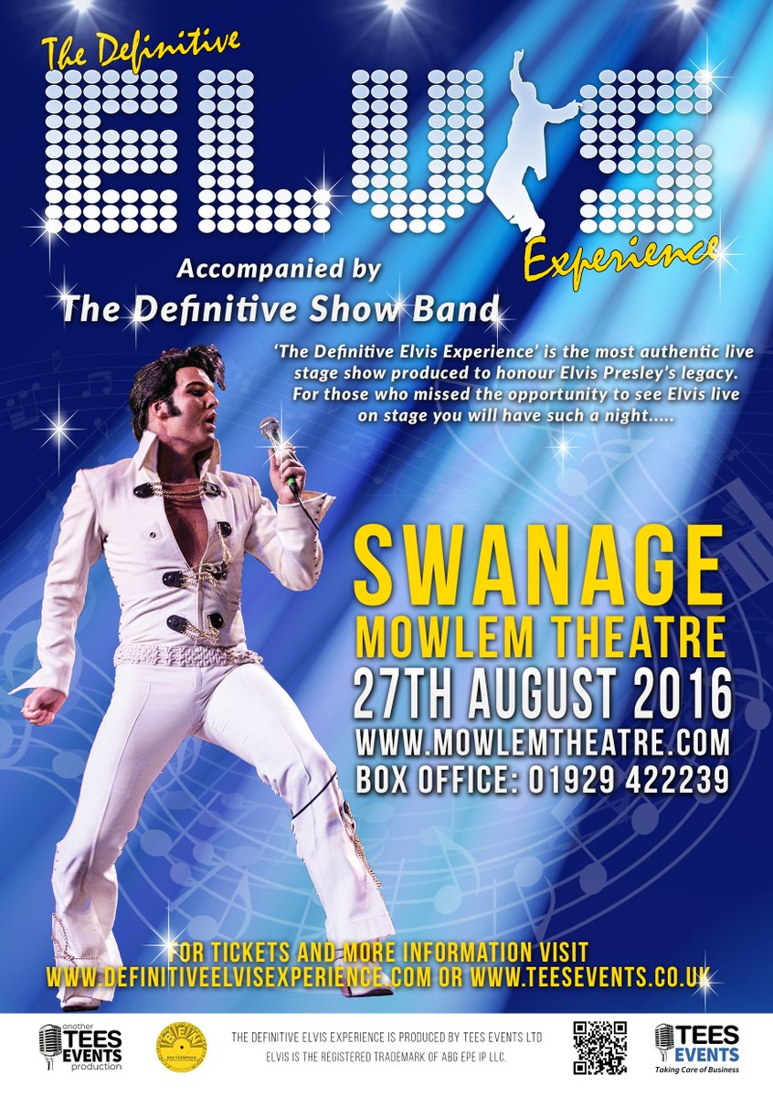 The Definitive #Elvis Experience Saturday #Swanage #Dorset 
wegottickets.com/event/342855 <a href="/OandA_Dorset/">Out & About Dorset</a> <a href="/Dorset_Hour/">#Dorsethour</a>