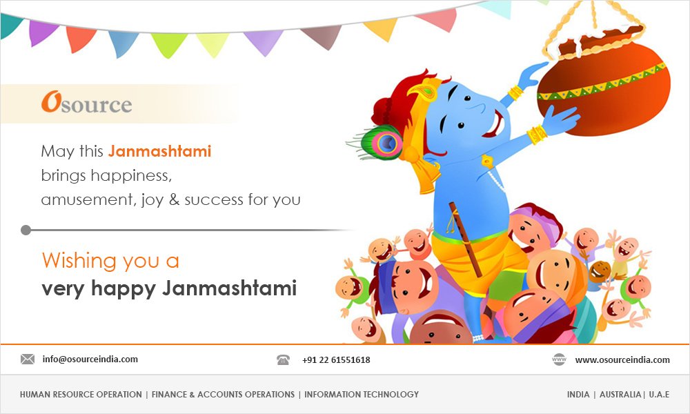 Osourceglobal's tweet photo. Osource Wishes you a happy Janmashtami !!! https://t.co/QCmyAqstsq