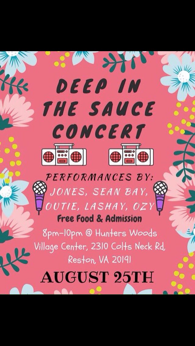 dreamville_nate's tweet photo. Come out & show some love for @LashayValo & @seanbay21 at their concert #DMV #Reston #Lit #deepinthesauce https://t.co/0raB7fvCRb