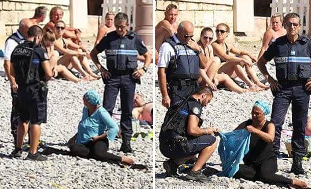 CanadaRayan's tweet photo. La #France rallume les #fourneaux d'#auschwitz pour un #Holocauste #musulman! #Voile #Burkini #Racisme #Nice #Plage https://t.co/tQrsRaI7yp