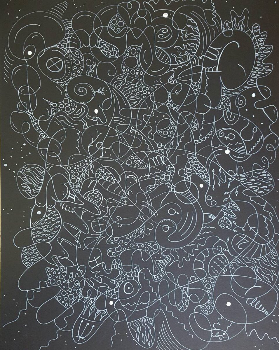 Really just did this to try out some new derwent pens and have fun free #drawing lines. #drawingaugust day 24.