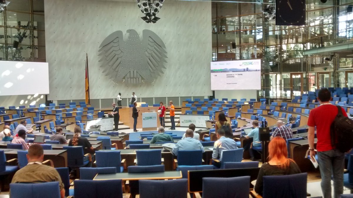 fvanderbiest's tweet image. Tomorrow, I&apos;ll present @geOrchestra SDI at #FOSS4G2016 in the former German Parliament plenary room at noon.