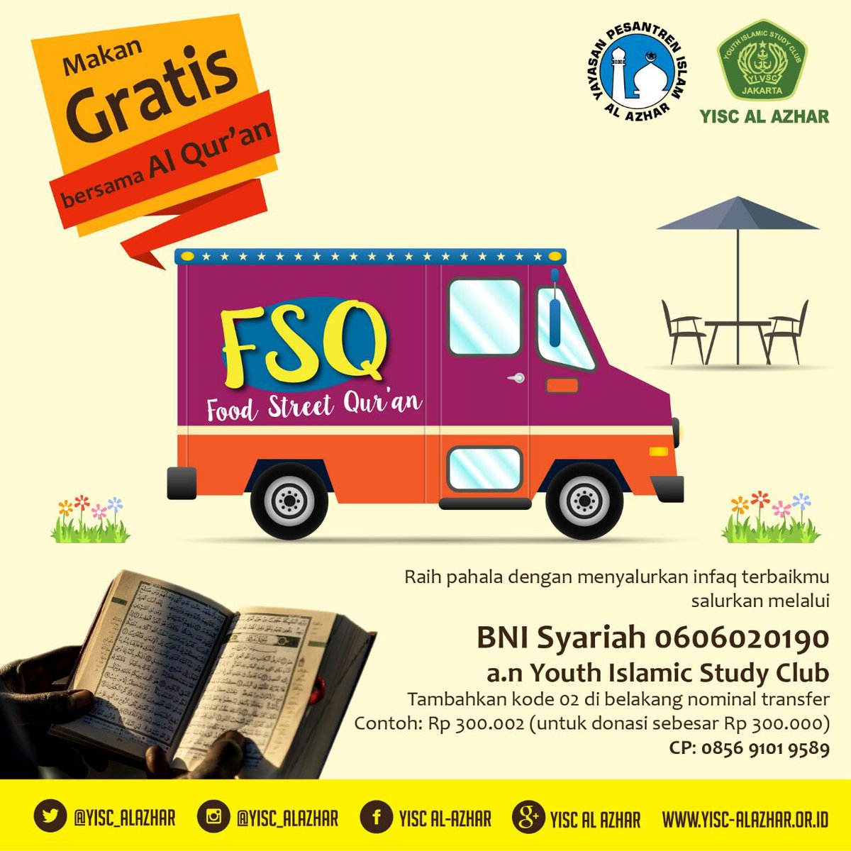 yisc_alazhar's tweet photo. Food Street Qur'an (FSQ) #YISCAlazhar #BidangSPKYISC #FoodStreetQuran #2016 https://t.co/aR4mZ7NQzZ