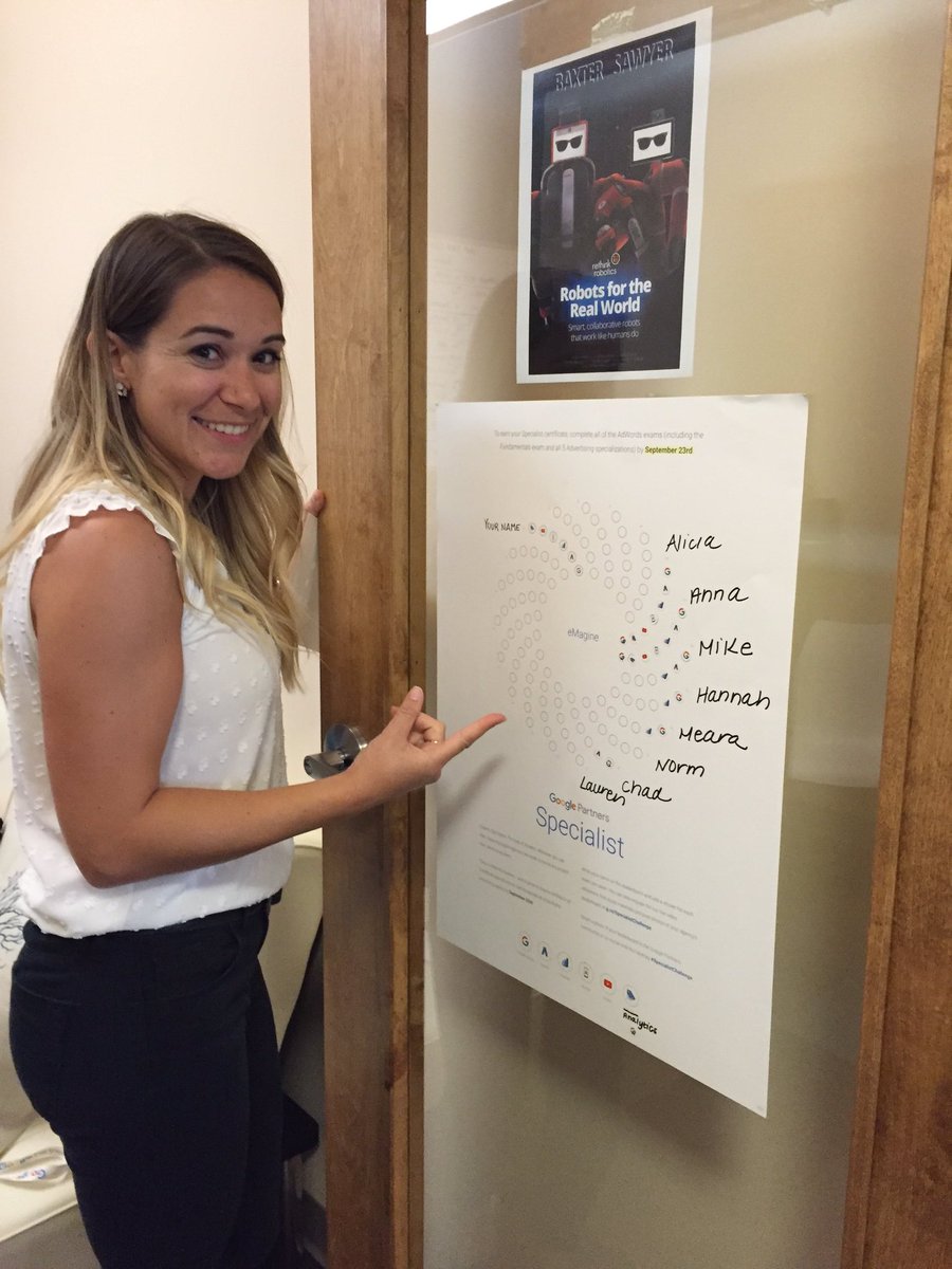 aliciahalevp's tweet photo. @adwords The #digitalmarketing rockstars @emagineusa say #specialistchallenge=accepted #wherestheGAsticker #imadeone https://t.co/sv1ysuddLu