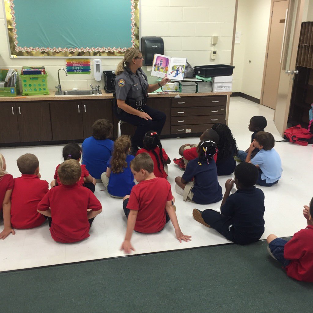 We love when Officer Debbie comes to read to us <a href="/WestsideVCS/">Westside Elementary</a>