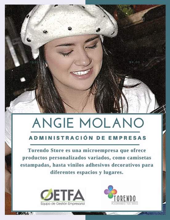 OETFA's tweet photo. ANGIE MOLANO, Estudiante de 7mo semestre de Administración de Empresas. #Empresariodelasemana #SoyOETFA https://t.co/LgWWj1VYN6