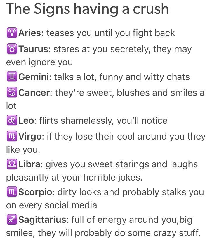 Zodiac Signs When Having A Crush