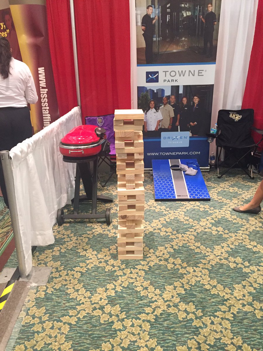 WeServeOrlando's tweet photo. Come see Towne Park at booth 1105 at the @The_Caribe #jenga #jengafail  @TownePark @CFHLA #HEAT https://t.co/pUApMBgqaZ