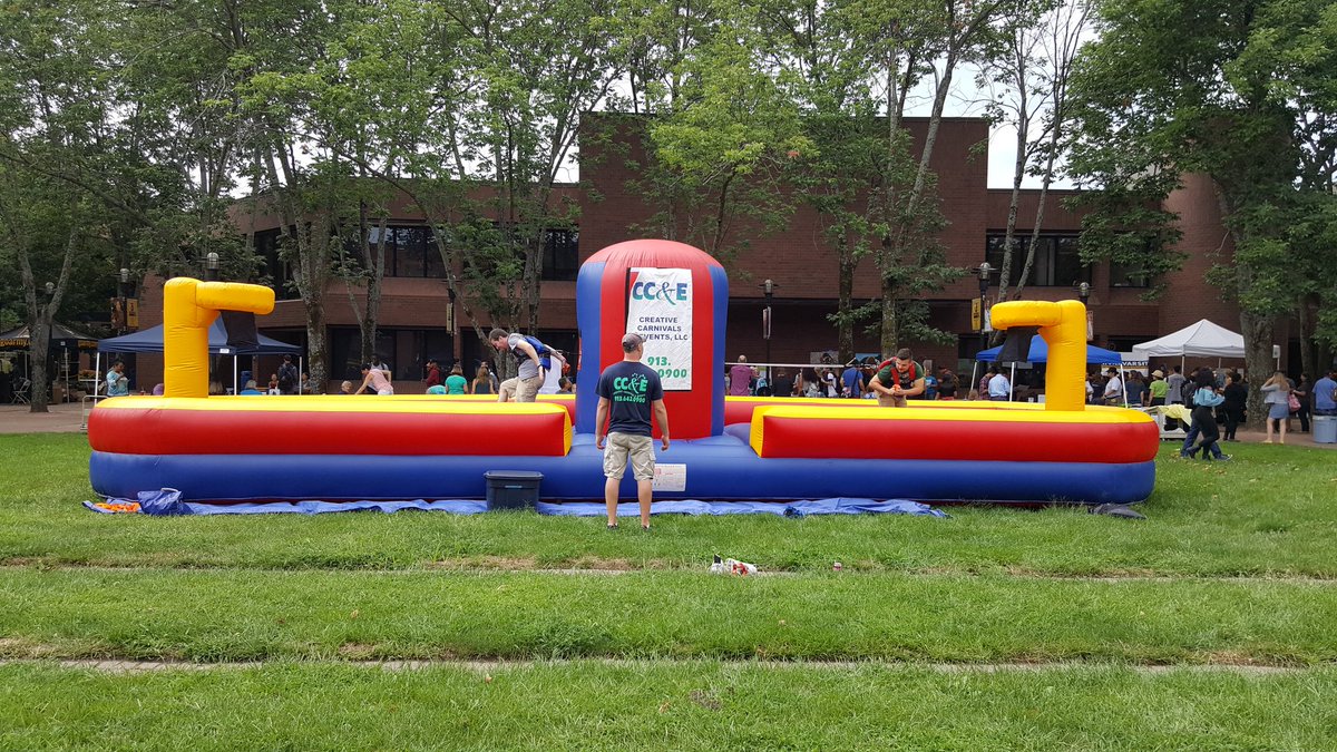JCCCStudentLife's tweet photo. Settle a fued with a friend on the inflatable🎈 #Friendship #CavKickOff https://t.co/DamG5VZJya