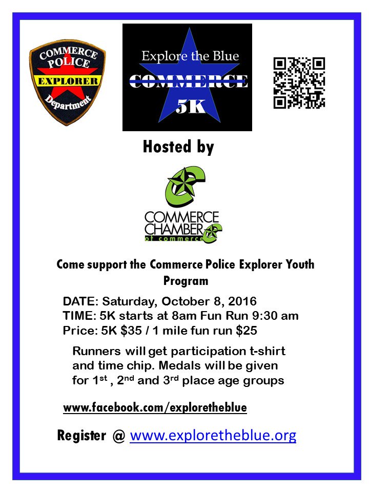 Scoops09's tweet image. Police Explorer 5K #5K #Running #ExplorerFundRaiser #CommerceTx @schoolcop