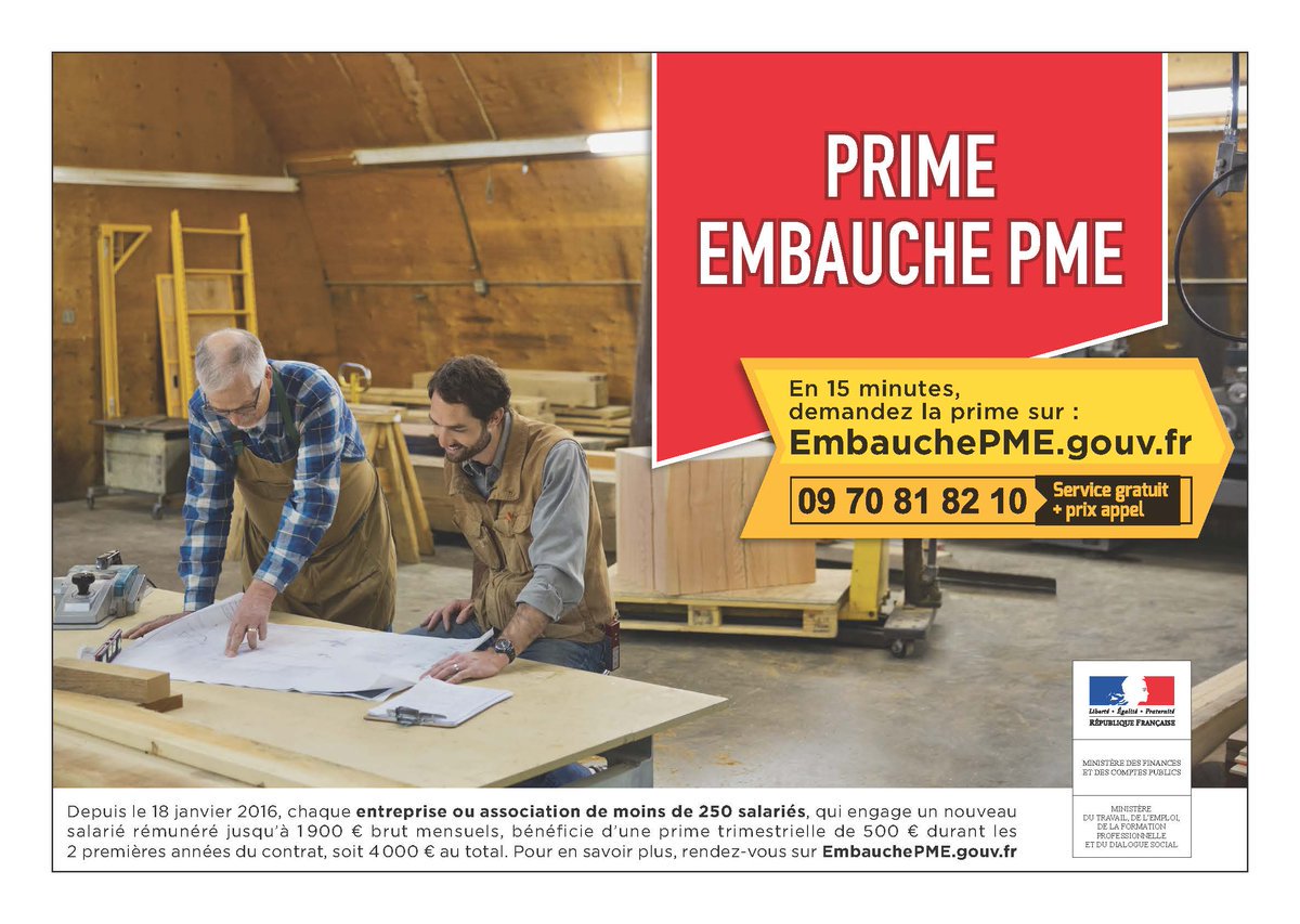 TPE, PME, vous souhaitez recruter ? Demandez la prime #EmbauchePME en 15 minutes 👉 gouvernement.fr/action/un-plan…