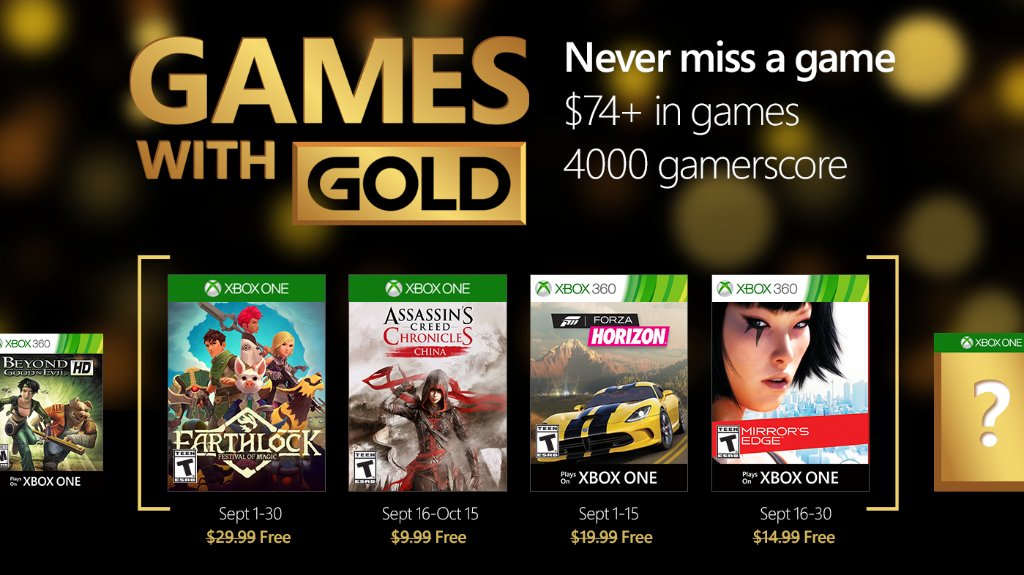 Xbox Live Games with Gold September 2016