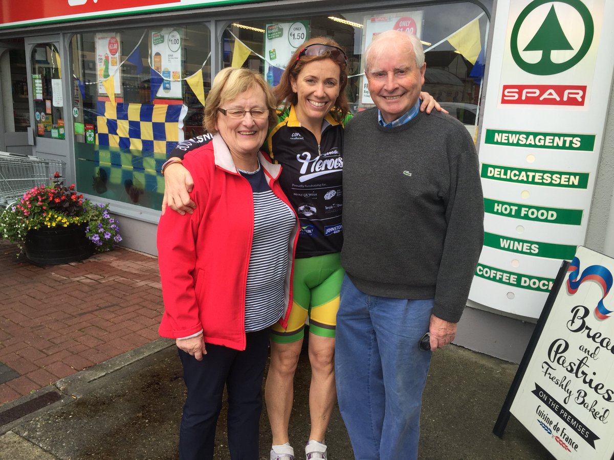 WoodiesIreland's tweet photo. Meeting family members and local heroes make our cyclists journey easier! Keep it strong, guys! #woodiesheroes https://t.co/9UdZdhiLfO