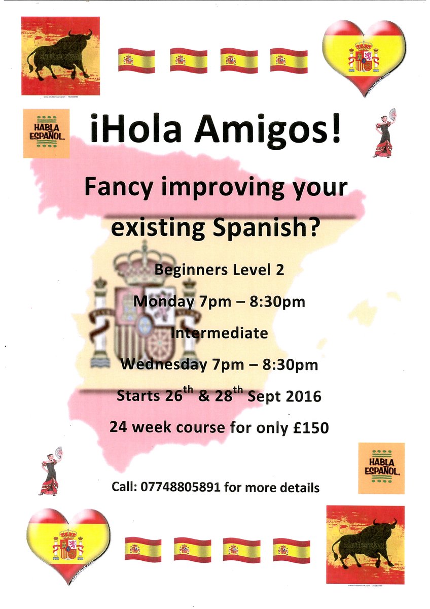 Aimee's Spanish evening class returns in September...