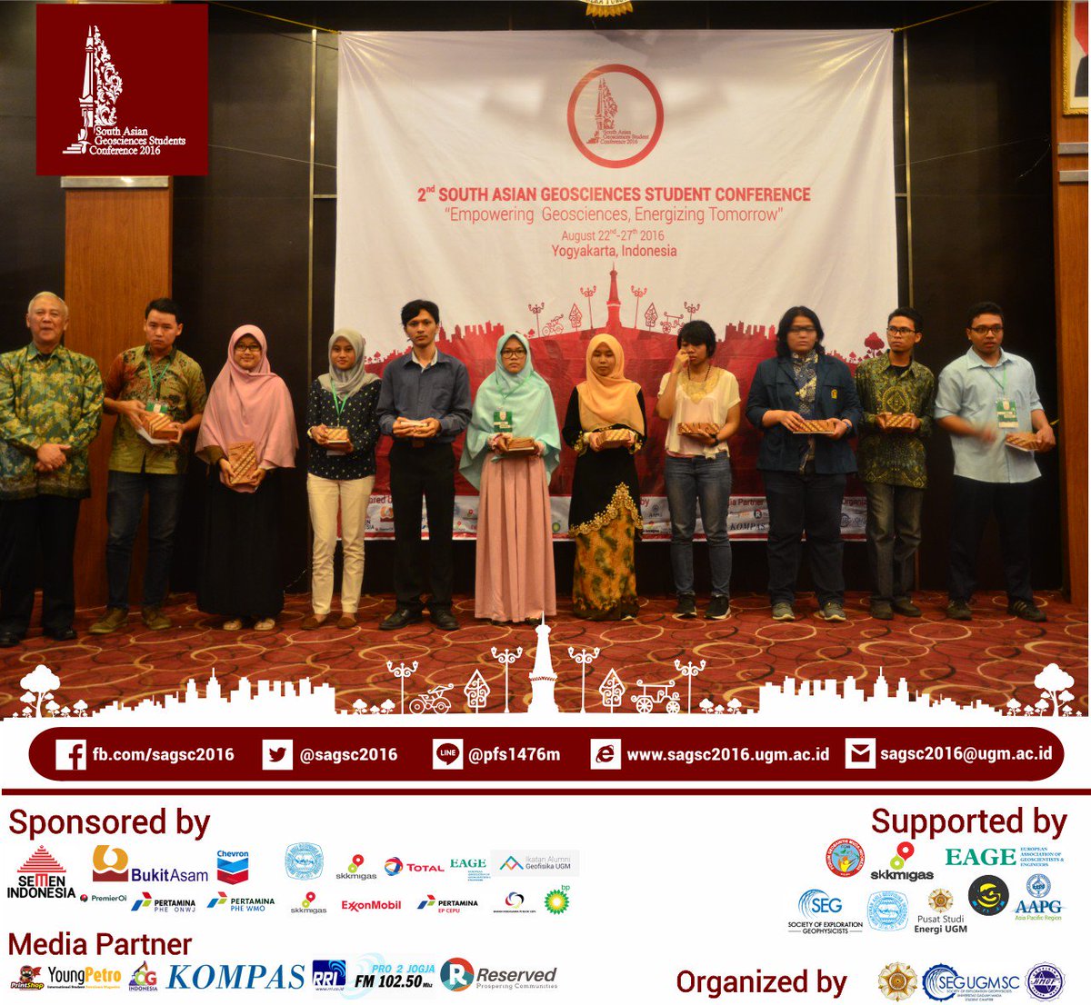 [WINNER OF SAGSC 2016]
Congratulation for you, our WINNER COMPETITION, ORAL &amp; POSTER PRESENTATION, and GEOBOWL!