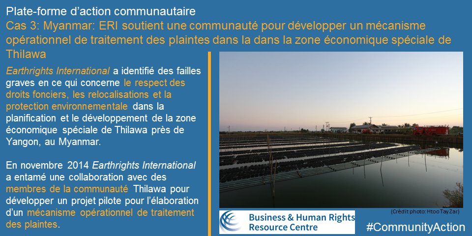 BHRCmedia's tweet photo. Cas 3: @EarthRightsIntl &amp; des communautés développent un mécanisme de traitement des plaintes au Myanmar #caseaday https://t.co/CI0Hq5eVMy