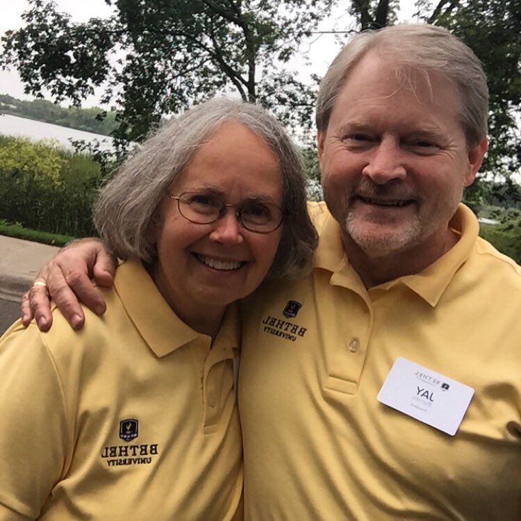 BethelRoyals's tweet photo. A morning selfie with Jay and Barb before greeting new students today and tomorrow! #whyBU #Buwweek #BetheLight https://t.co/KKSXopB2zH