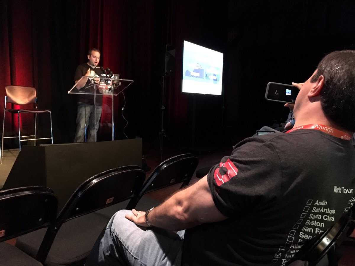 ShamailXD's tweet image. Kudos to @bradtopol for diligently periscoping the #OpenStackEast event! 🤓