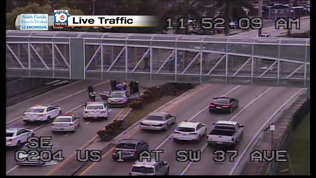 Crash on US-1 NB at SW 37th Ave. NB Lanes Closed #traffic #miami https://t.co/z1SITYePSn