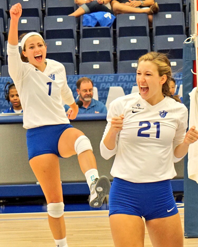 GSU_Vball's tweet photo. We are all this excited for GAMEDAY! First match of the season this Friday at JMU! #LessThan48 #PantherFamily https://t.co/drDmMY4ROd