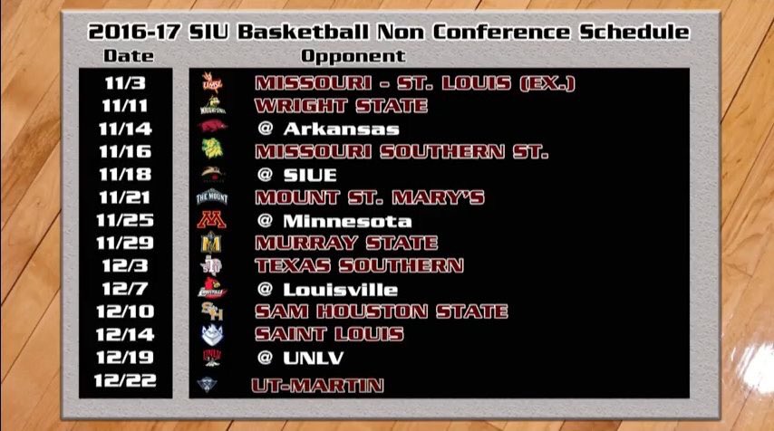 #Salukis non-conference schedule.