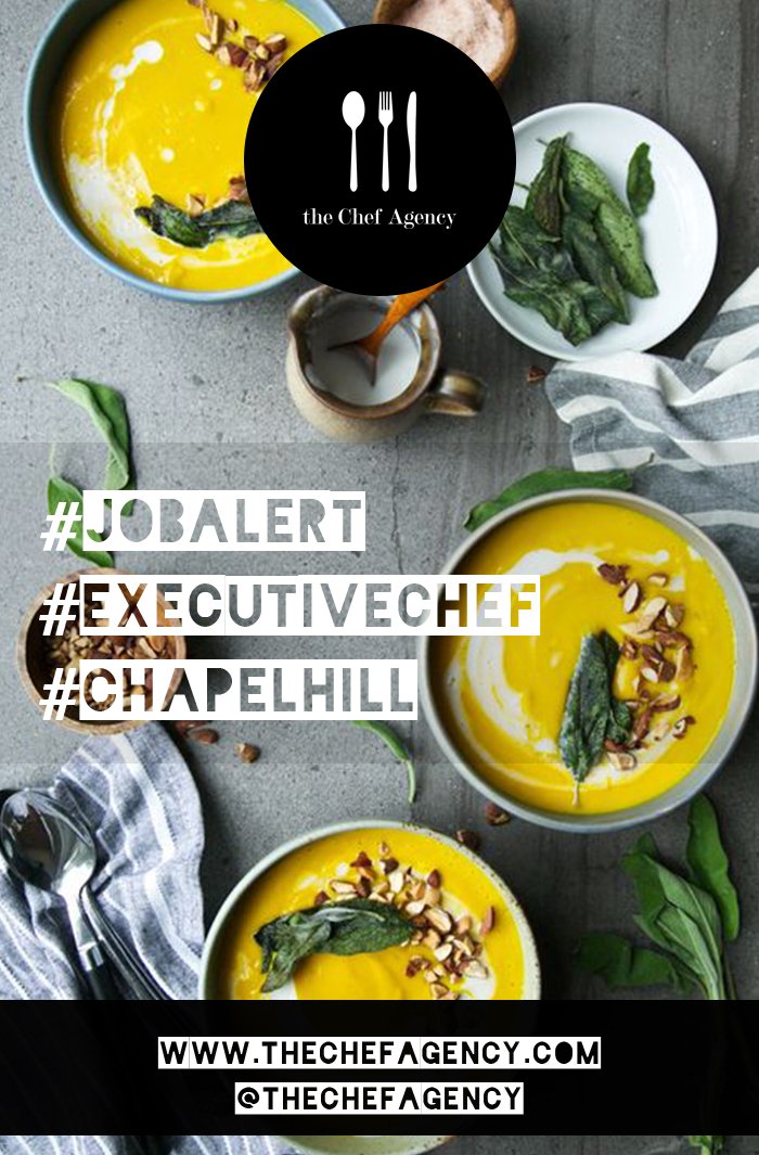 To all Executive Chefs: Chapel Hill, NC is calling your name! To find out more email km@thechefagency.com