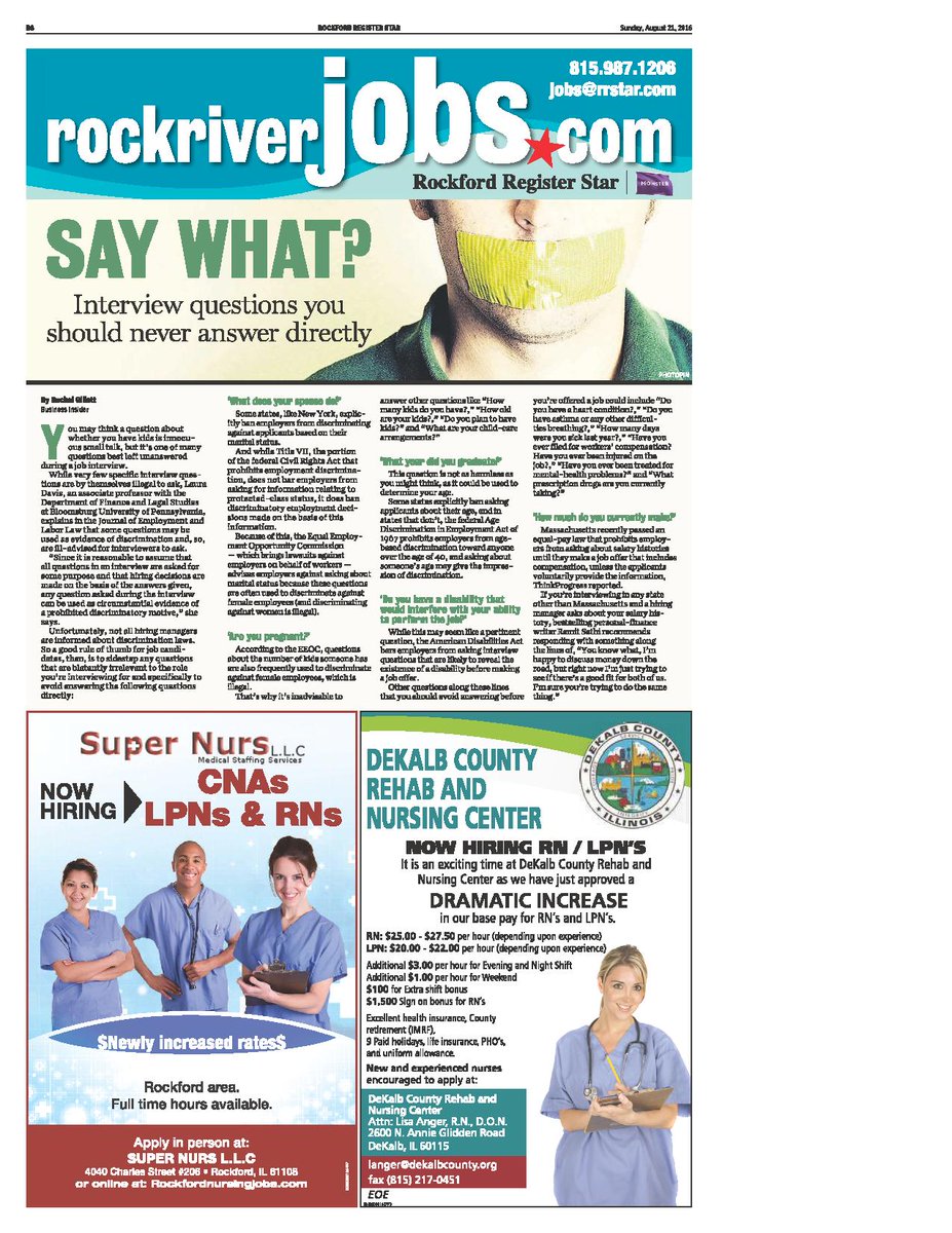 RockRiverJobs's tweet photo. New job opportunities in Sunday's RRSTAR. Check them out! https://t.co/BmRDoBYwCK