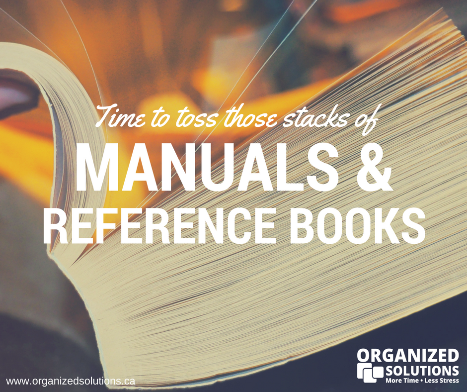 organized_now's tweet image. Reclaim precious space by tossing the print versions of manuals &amp;amp; reference books. Go digital instead! #Organize