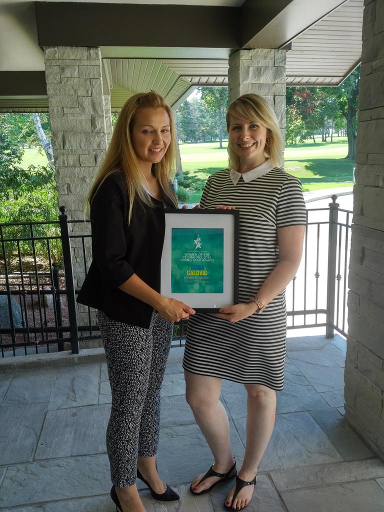 PaoloCDN's tweet image. The last 2 CDN Women of the IT Channel Rising Star winners Tania Galovic of Infinite IT &amp;amp; Aoife McMonagle of Scalar.