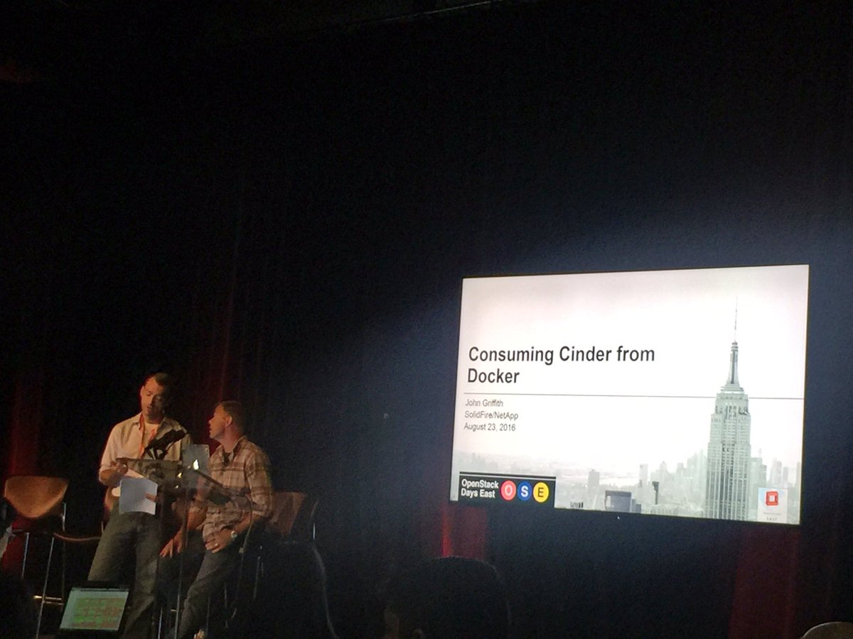 CloudGuy_io's tweet photo. @jdg_8 Says containers not just for stateless apps. Use his #cinder block storage plugin for #Docker #OpenStackEast https://t.co/nKNTpSCCGl