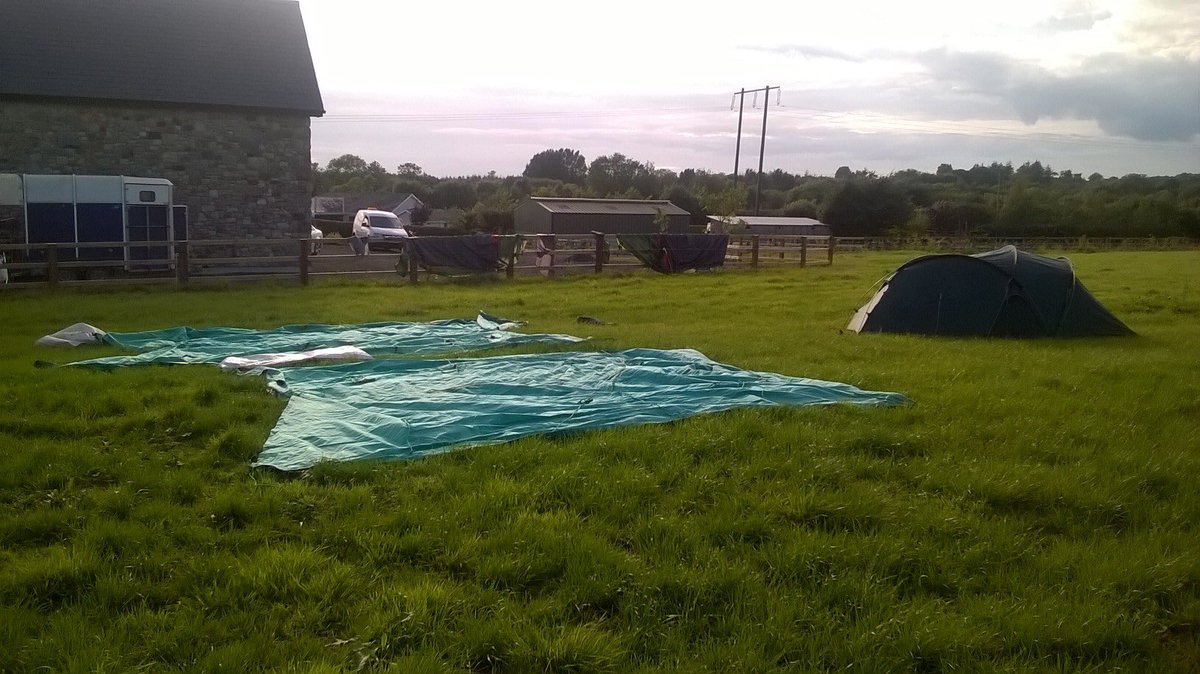 dlscouts's tweet photo. Tents from our leaders + both patrols are going to take some time to dry after all that rain.
#ScoutsIE
#Phoenix16 https://t.co/bzHysYqnWe