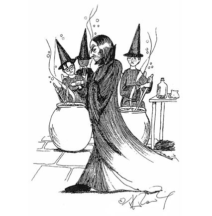 Newly released early illustrations of Harry Potter characters by J.K. Rowling.