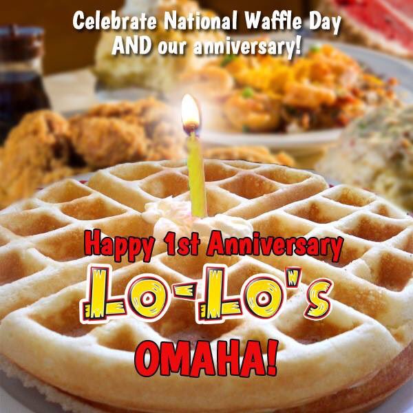 #OmahaLolos celebrates 1 year in business on #NationalWaffleDay