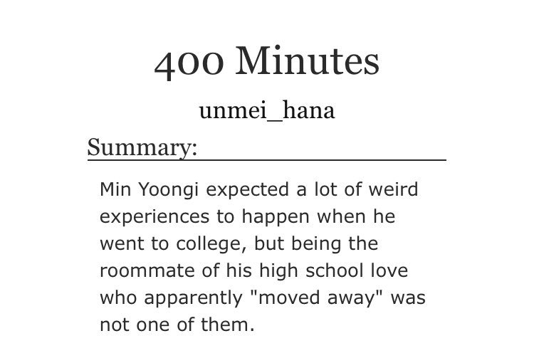 61. 400 minutes - college AU- angst/fluff- eventual smut http://archiveofourown.org/works/7781983/chapters/17750878?view_adult=true