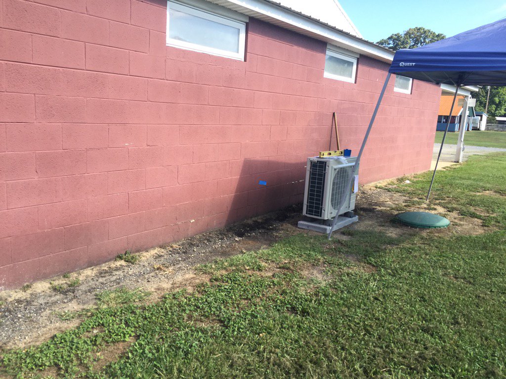 Yes, the lady's room at the back of the old aud is now air conditioned!