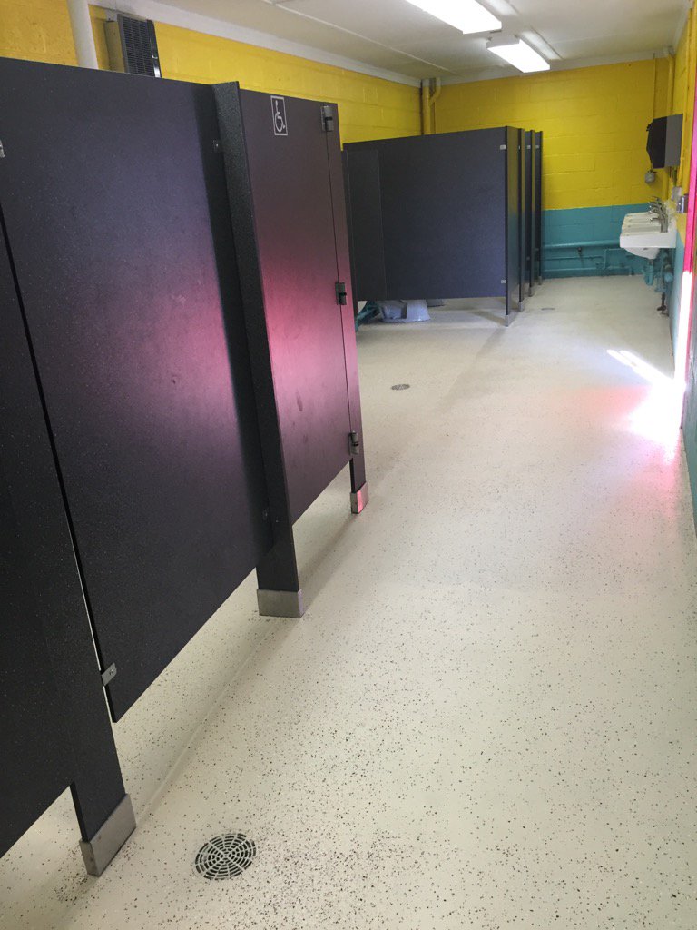 Men weren't totally left out, floor is epoxied and lighting increased.