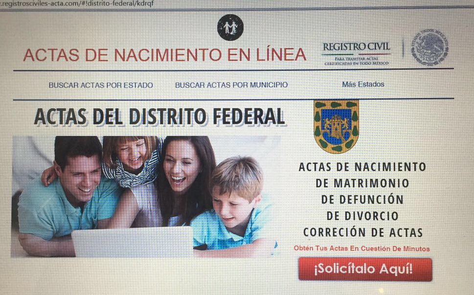 isa_quim's tweet photo. @CiberDelitos @SSPCibernetica @GobCDMX en internet 1 portal pide depositos a cambio d enviarte tu acta d nacimiento https://t.co/iRL8i6jF1K