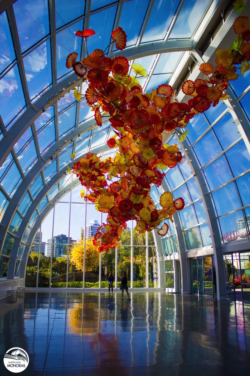 SeattleMonorail's tweet photo. It's #WonderingWednesday! We're wondering, have you been inside the Glasshouse at @ChihulyGG? Stunning! #Seattle https://t.co/kmpF0bUtO7