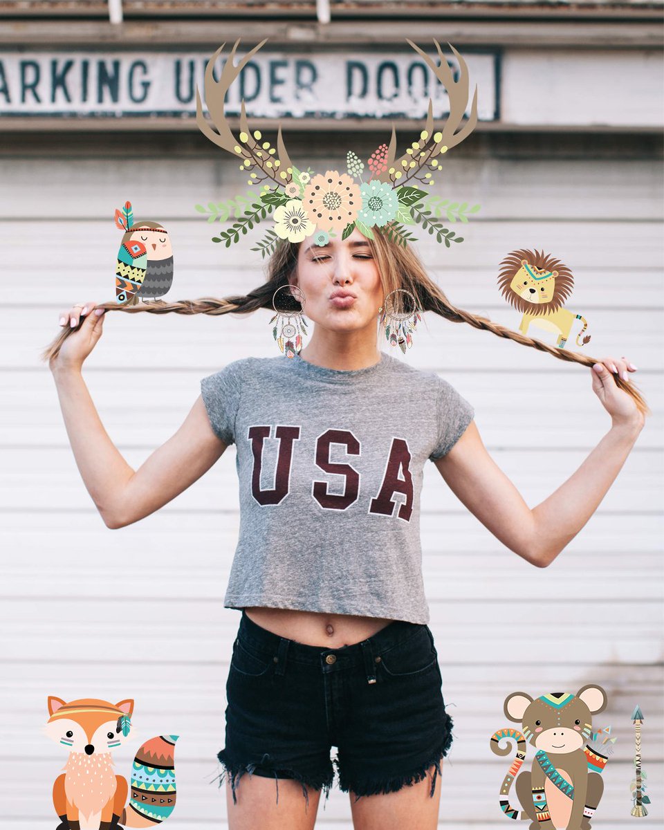 PicLab's tweet image. New Tribal Stickers are available in #PicLab! Decorate your pics w/ arrows, headdresses, feathers &amp;amp; furry friends!