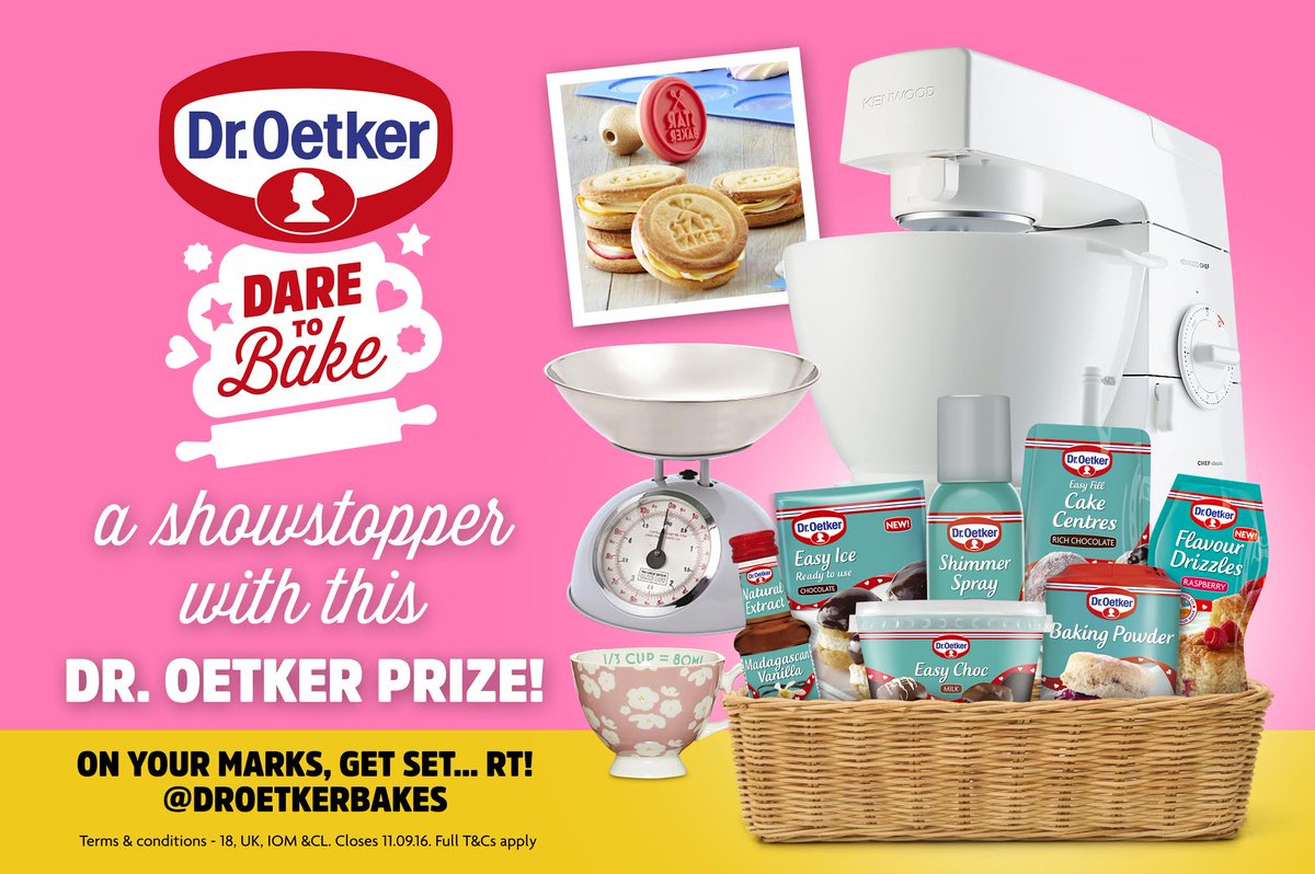 DrOetkerBakes's tweet photo. To celebrate the start of #GBBO we're doing a #giveaway! RT to enter! Ts&amp;Cs: https://t.co/O23XpjBpj4 #WinItWednesday https://t.co/sEX8FBGwEv