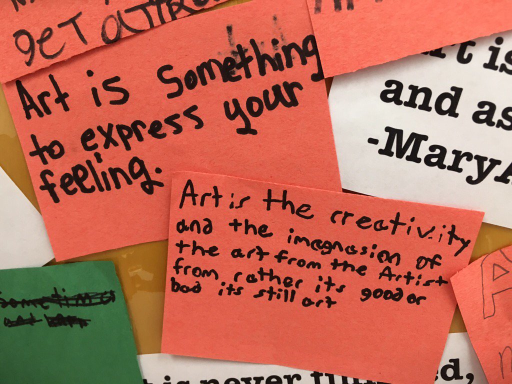 Check out our "Art Is" door! 3rd-5th blew me away with their insightful answers! We had a great discussion &amp; debate!