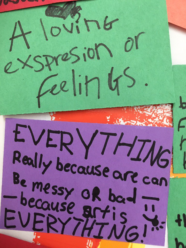 More of our "Art Is..." responses! Loved the conversations this activity sparked! @SSESPrin <a href="/SevenSpringsEle/">Seven Springs Elem.</a>